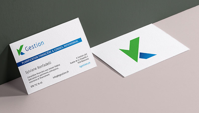 Identité visuelle et design graphique Carte de visite k-gestion sàrl
